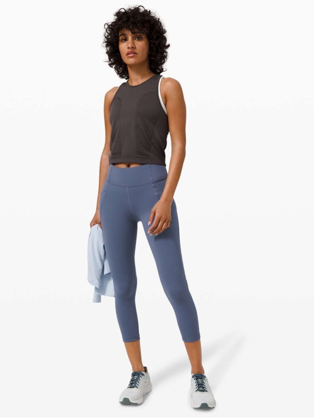 lululemon Woman’s Time To Sweat Crop 23" Leggings- Ink Blue Size 4 Running